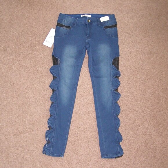 New size 8 Kalowa Blue Stretch Jeans Push Up Basic Premium Collection - Picture 1 of 16